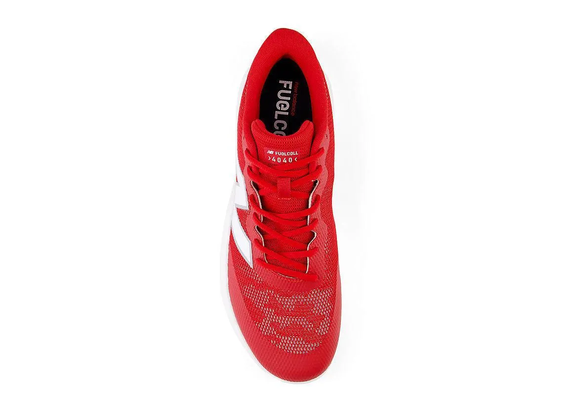 New Balance Men's FuelCell 4040 V7 Turf Baseball Shoes - Team Red / White - T4040TR7 Morning Walk