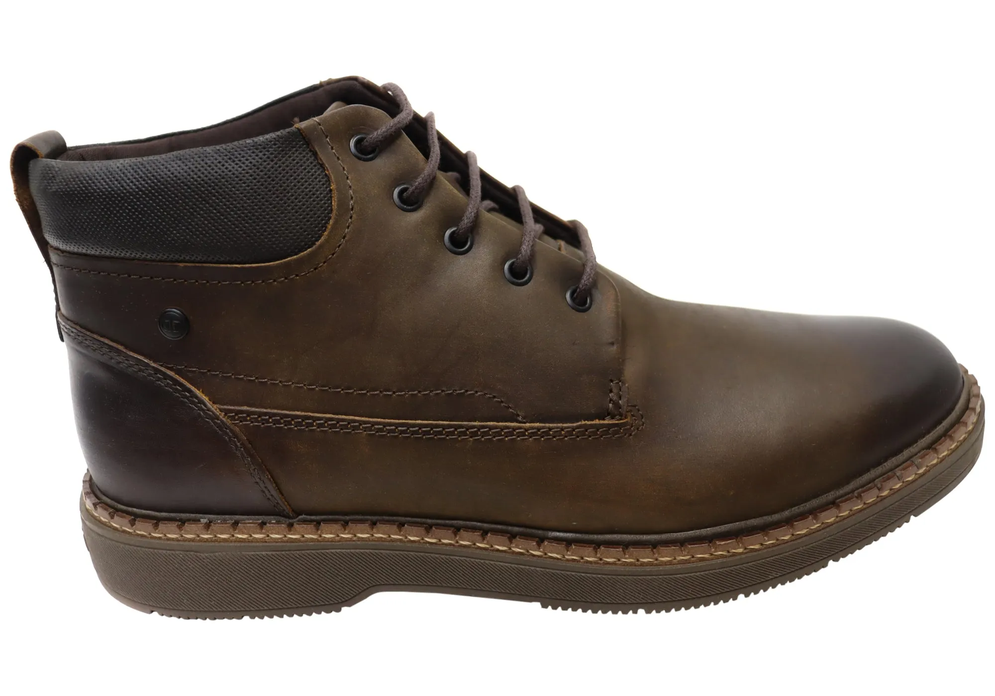 Democrata Logan Mens Brazilian Comfortable Leather Lace Up Boots Perfect Fit