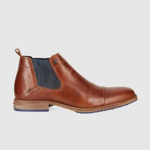 Jonah Chelsea Boots Tan Croc Look