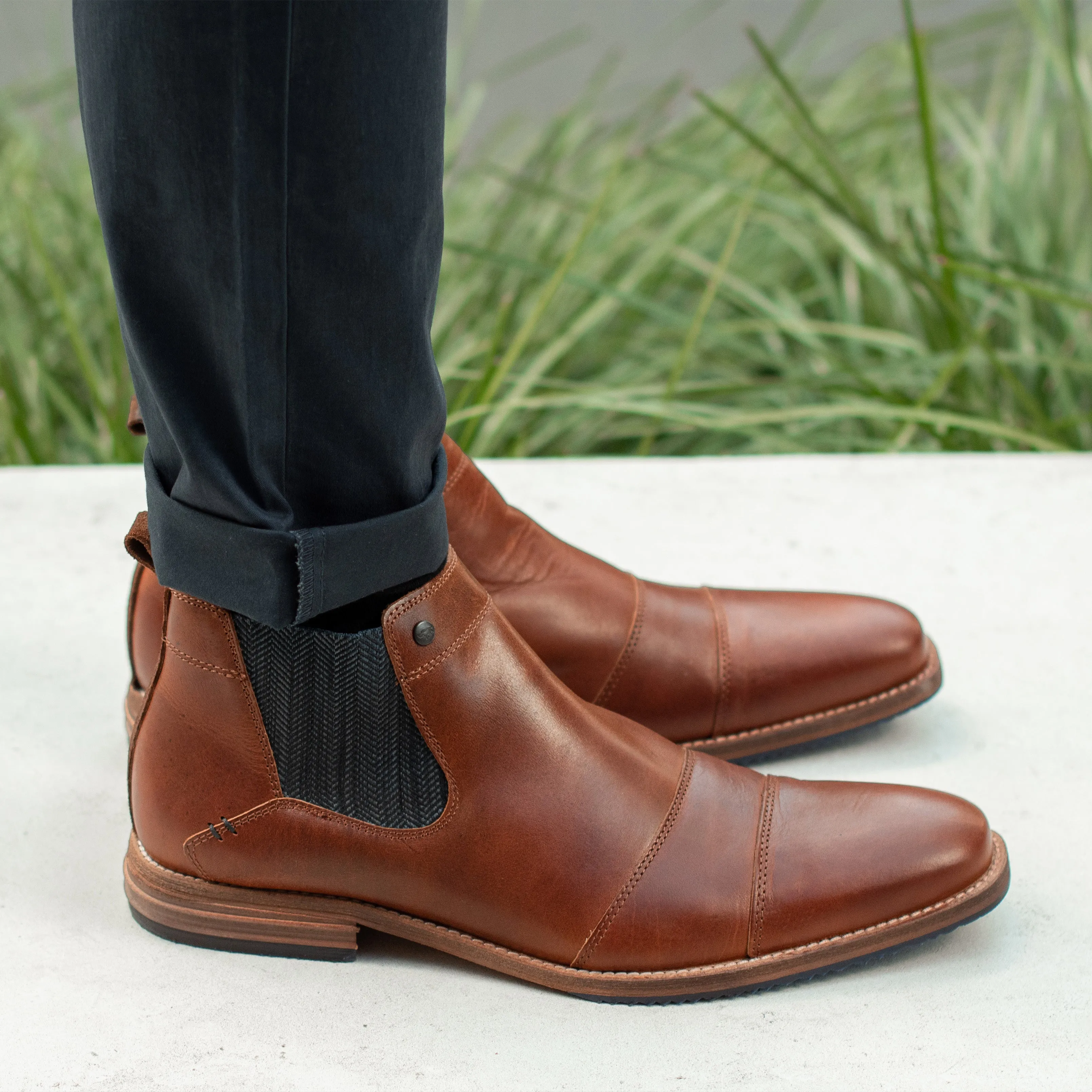 Jonah Chelsea Boots Tan Memory   foam Moisture wicking