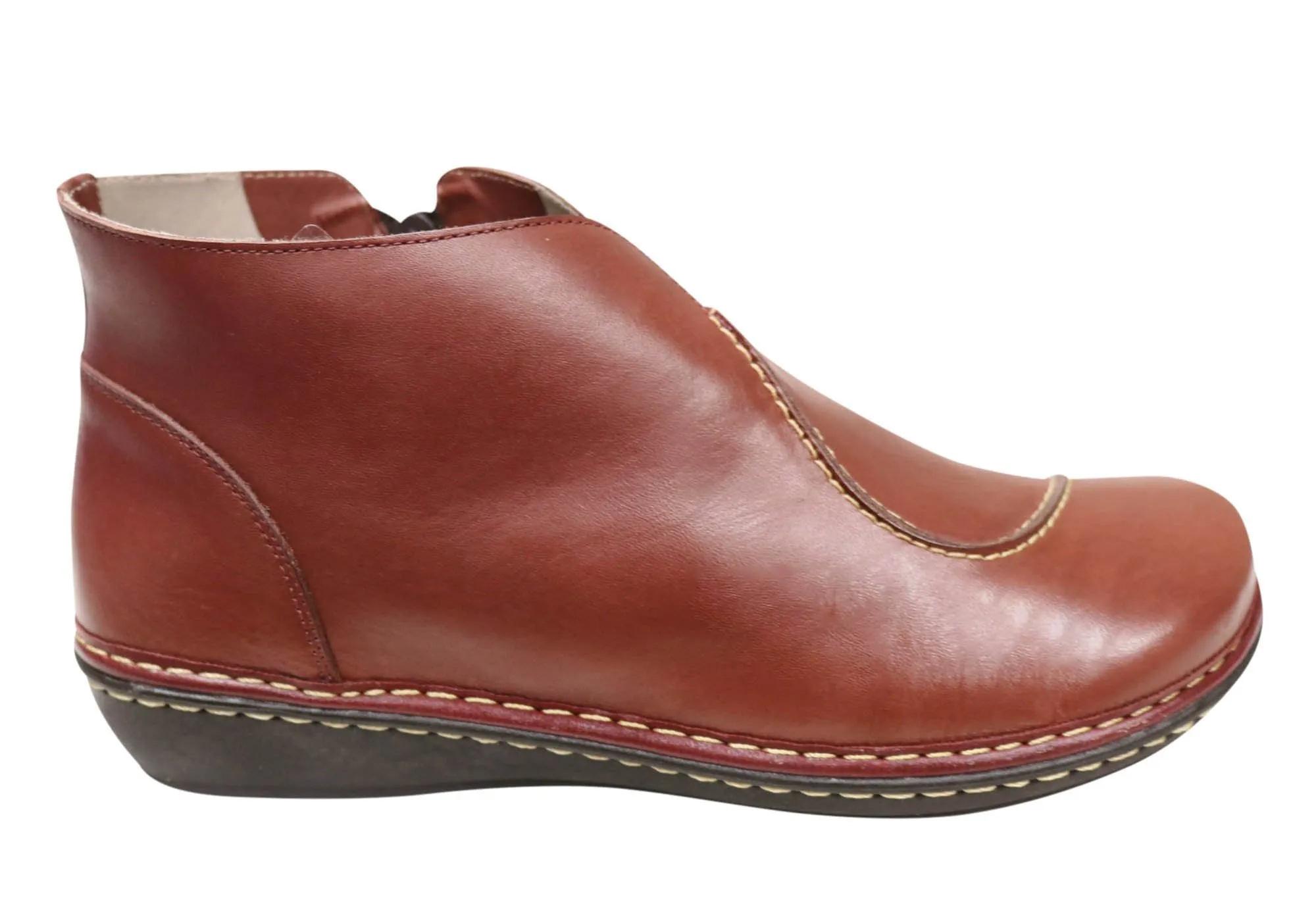 J Gean Insight Womens Comfortable Leather Ankle Boots Made In Brazil Elevated Comfort Well-fitted