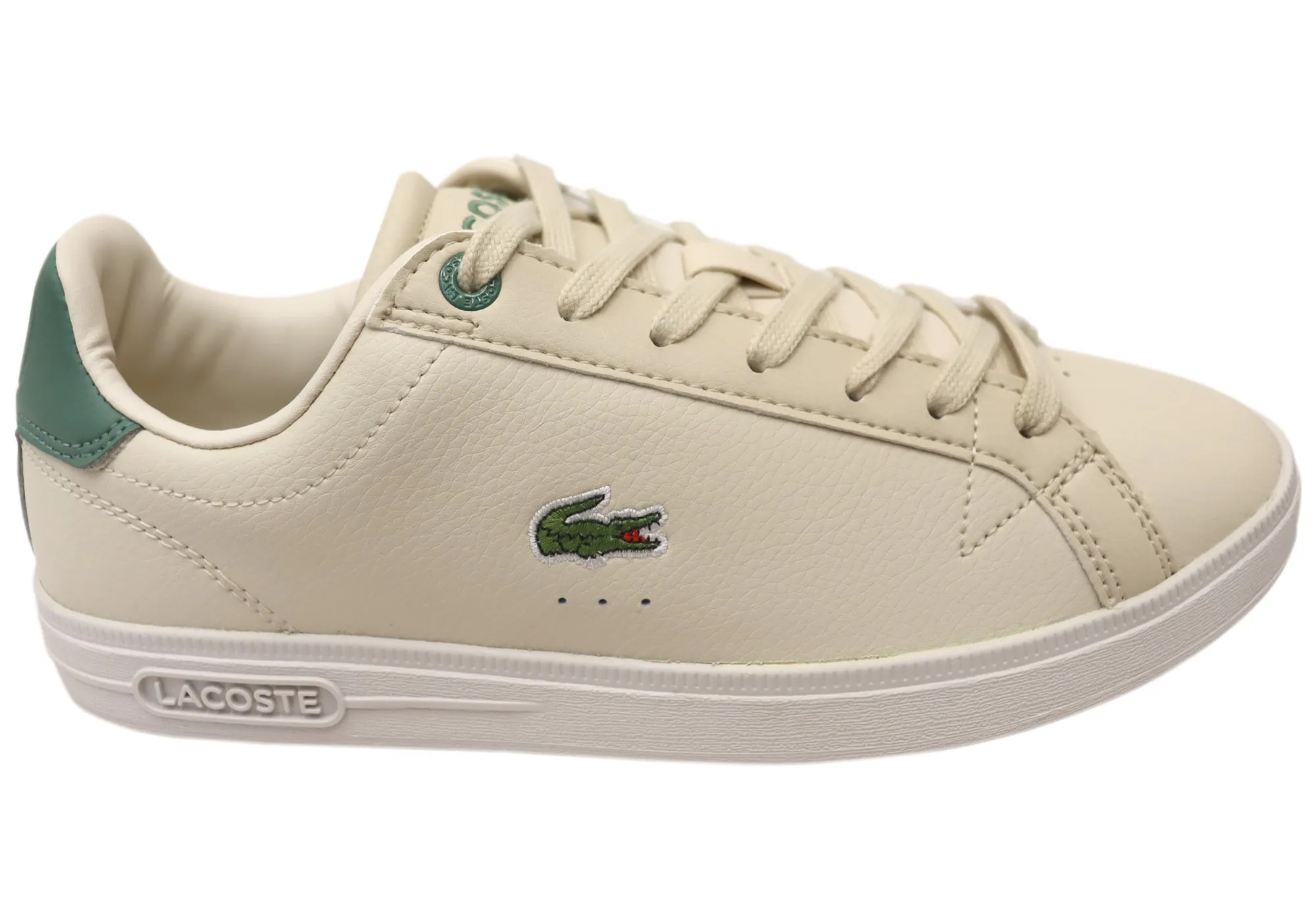 Flex Groove Engineering Quick Dry Interior Lacoste Women Leather Lace Up Graduate Pro Heel Pop Sneakers