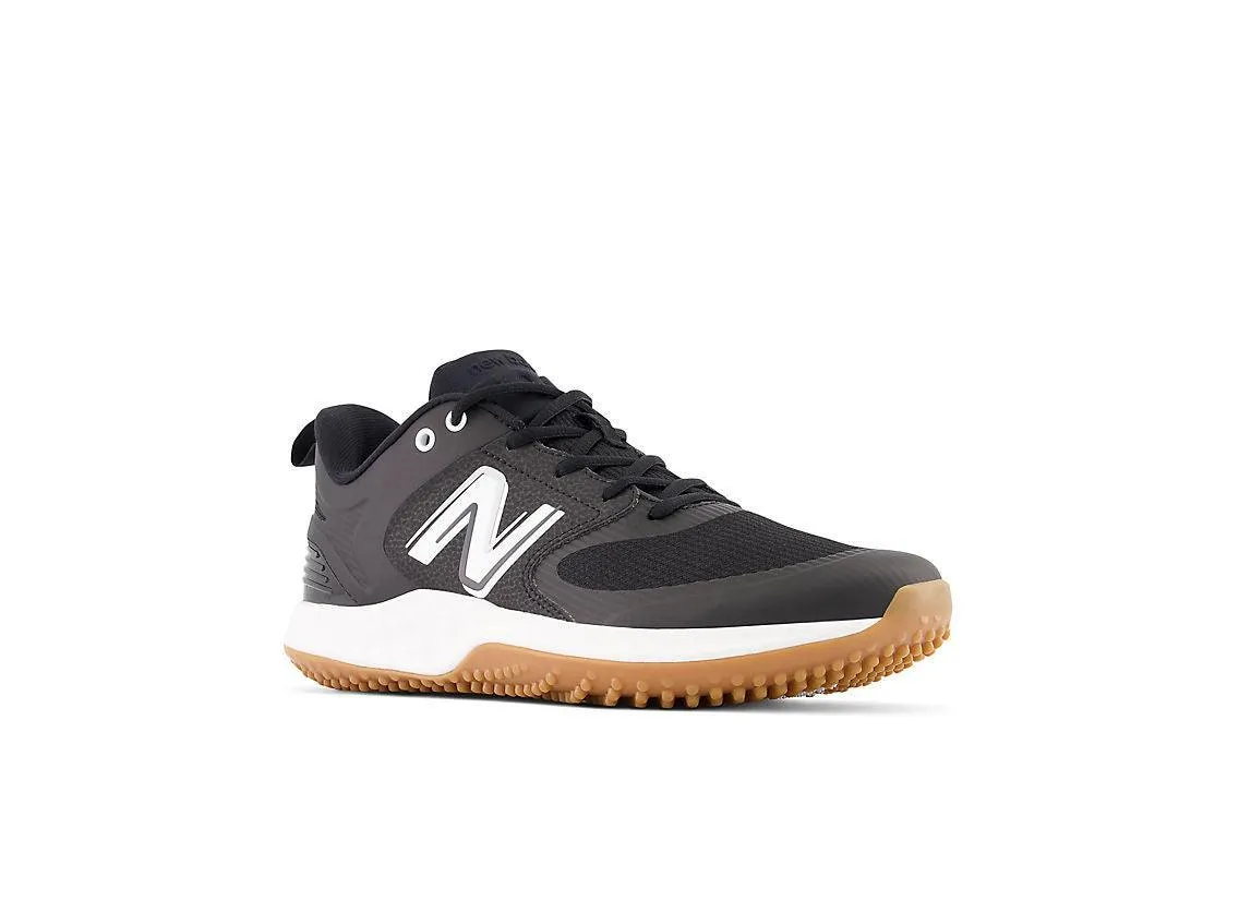 New Balance Men's Fresh Foam 3000 V6 Turf Baseball Shoes - Black with White & Gum Rubber - T3000BK6 Action Ready
