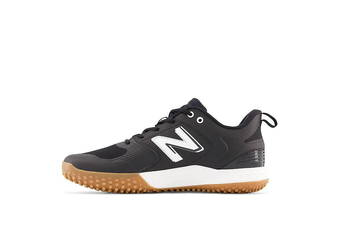 New Balance Men's Fresh Foam 3000 V6 Turf Baseball Shoes - Black with White & Gum Rubber - T3000BK6 Padded collar