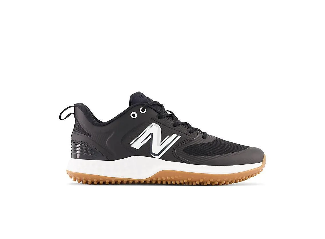 New Balance Men's Fresh Foam 3000 V6 Turf Baseball Shoes - Black with White & Gum Rubber - T3000BK6 Body Align