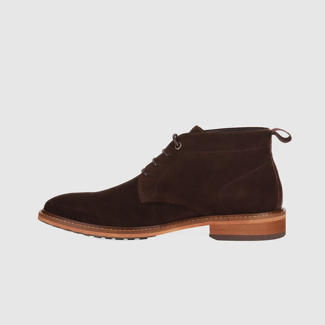 Lunch Jog Dusk Walk Clapton Lace Up Boots Dark Brown Suede