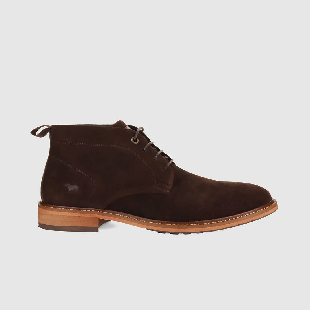 Unisex style All Use Clapton Lace Up Boots Dark Brown Suede