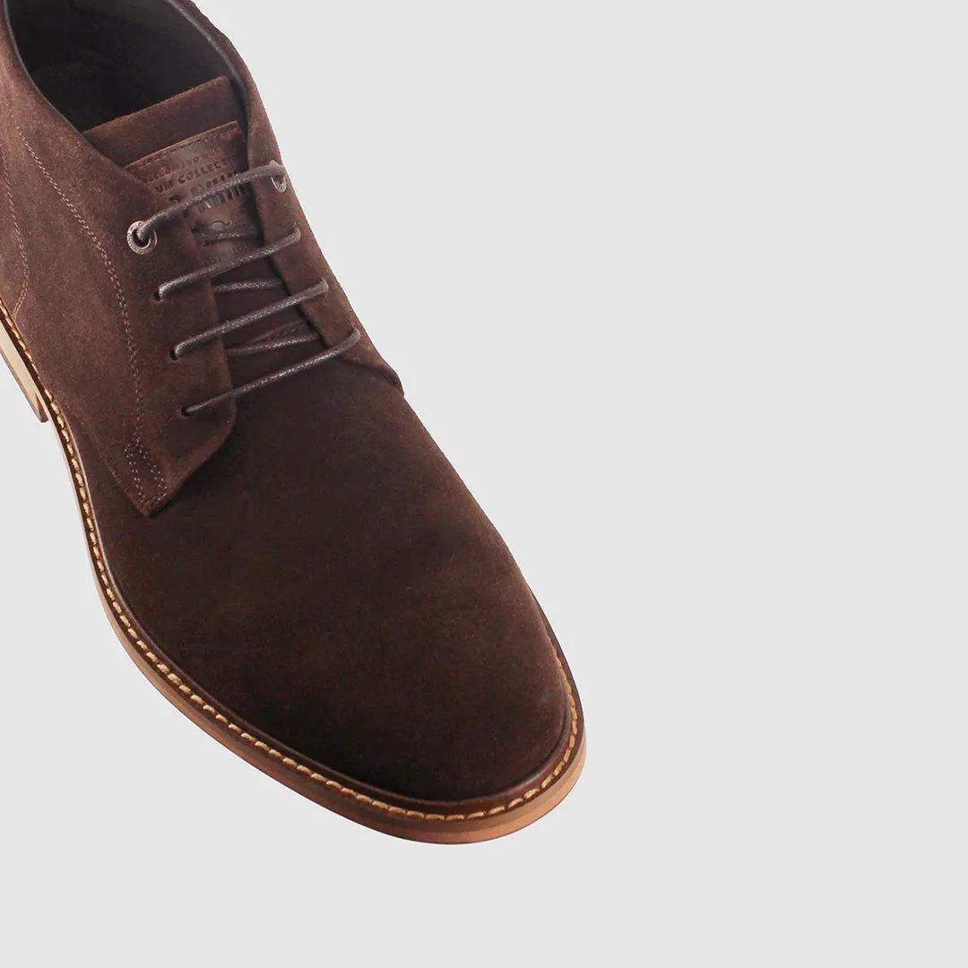 Clear Run Soft   leather Clapton Lace Up Boots Dark Brown Suede