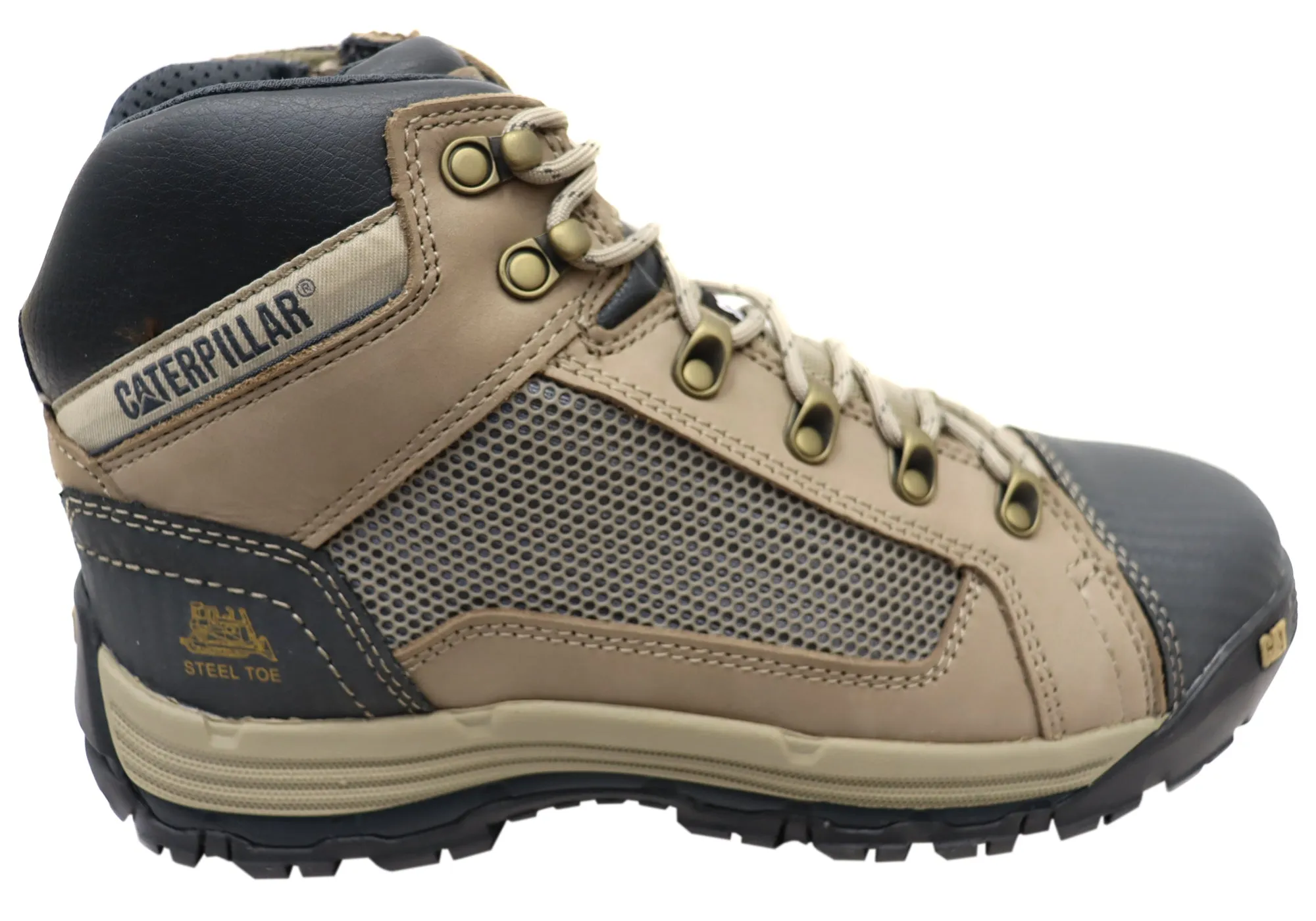Mountain Proof Caterpillar Convex ST Mid Mens Comfortable Steel Cap Work Boots