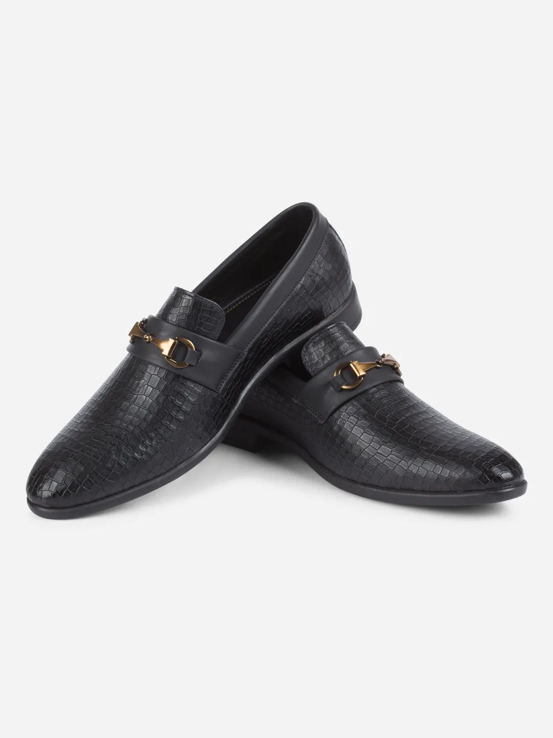 Men's Black Fashion Buckle Slip On (IX1084) Premium Comfort