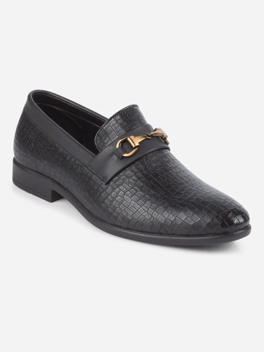 Dust Safe Long Use Men's Black Fashion Buckle Slip On (IX1084)