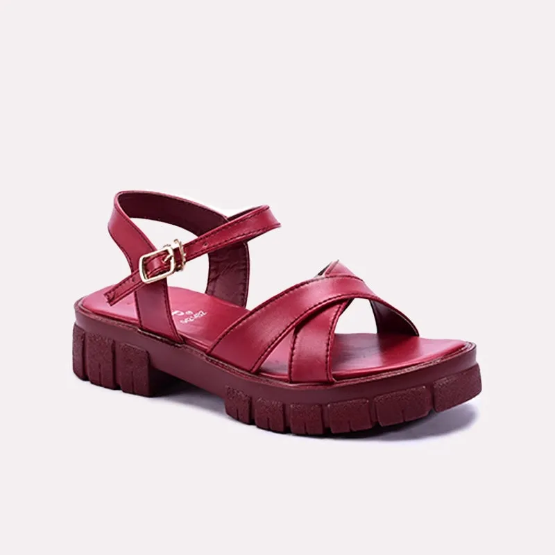 Maroon Thick Sole Casual Sandals 0421482 Gift Easy