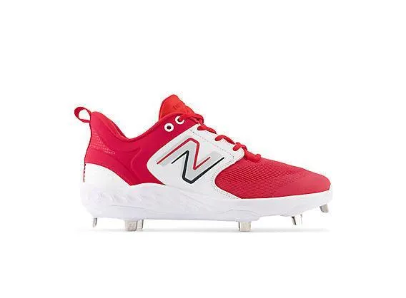 New Balance Men's Fresh Foam X 3000 V6 Metal Baseball Cleats - Red with White - L3000TR6 Stage Pop Adjustable