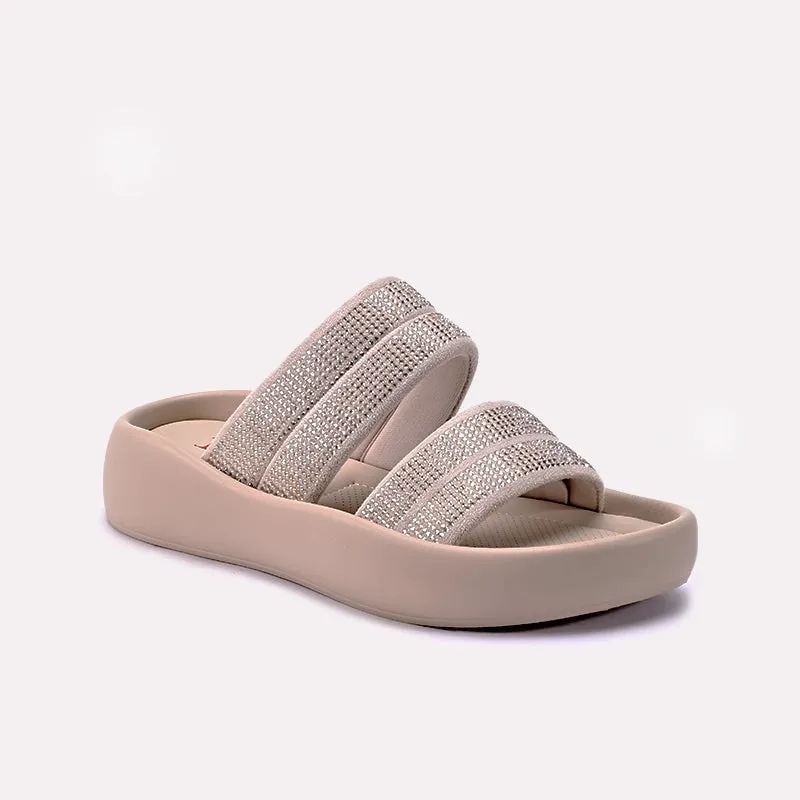 Matte Edge Womens Fawn Platform Casual Slippers 0413364