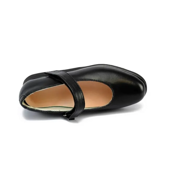 Perforated Detail Mt. Emey 9202 Black - Women's Extra-depth Mary Jane Shoes