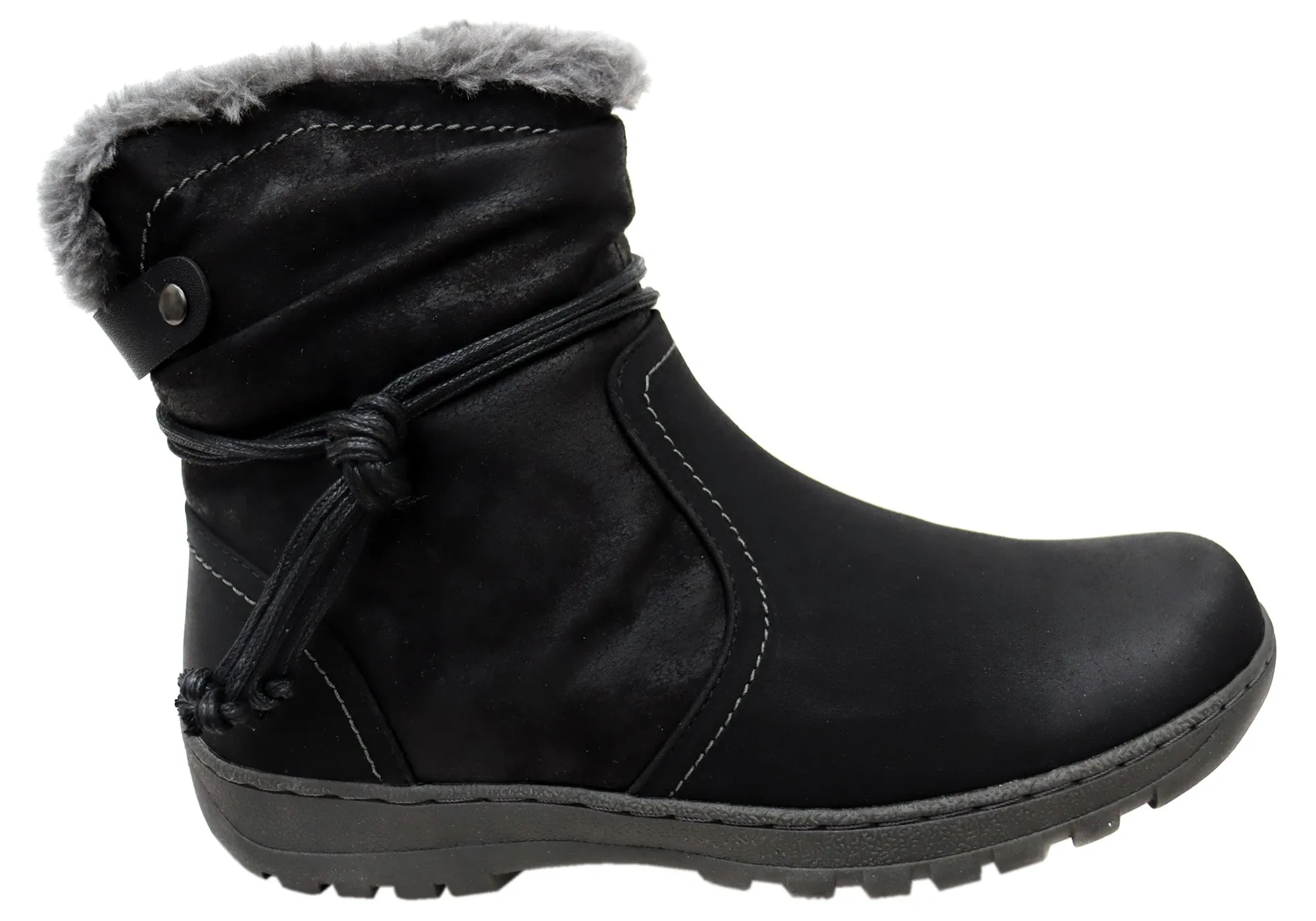 CC Resorts Gemma Womens Comfortable Ankle Boots Simple Look Shock Absorbing Rough Terrain