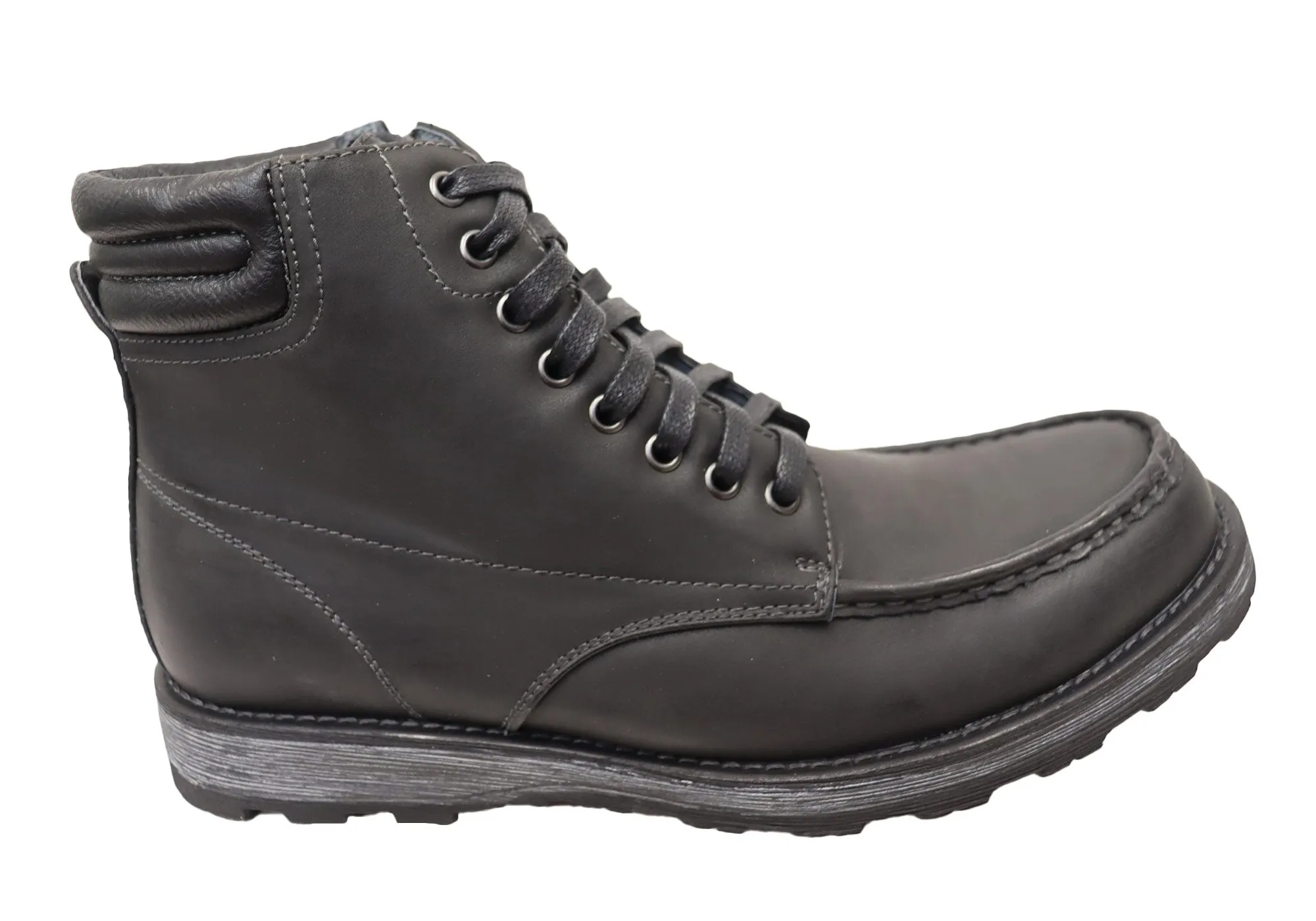 JM33 John Mens Comfortable Lace Up Boots Padded Interior Nature Lover Trail Strength