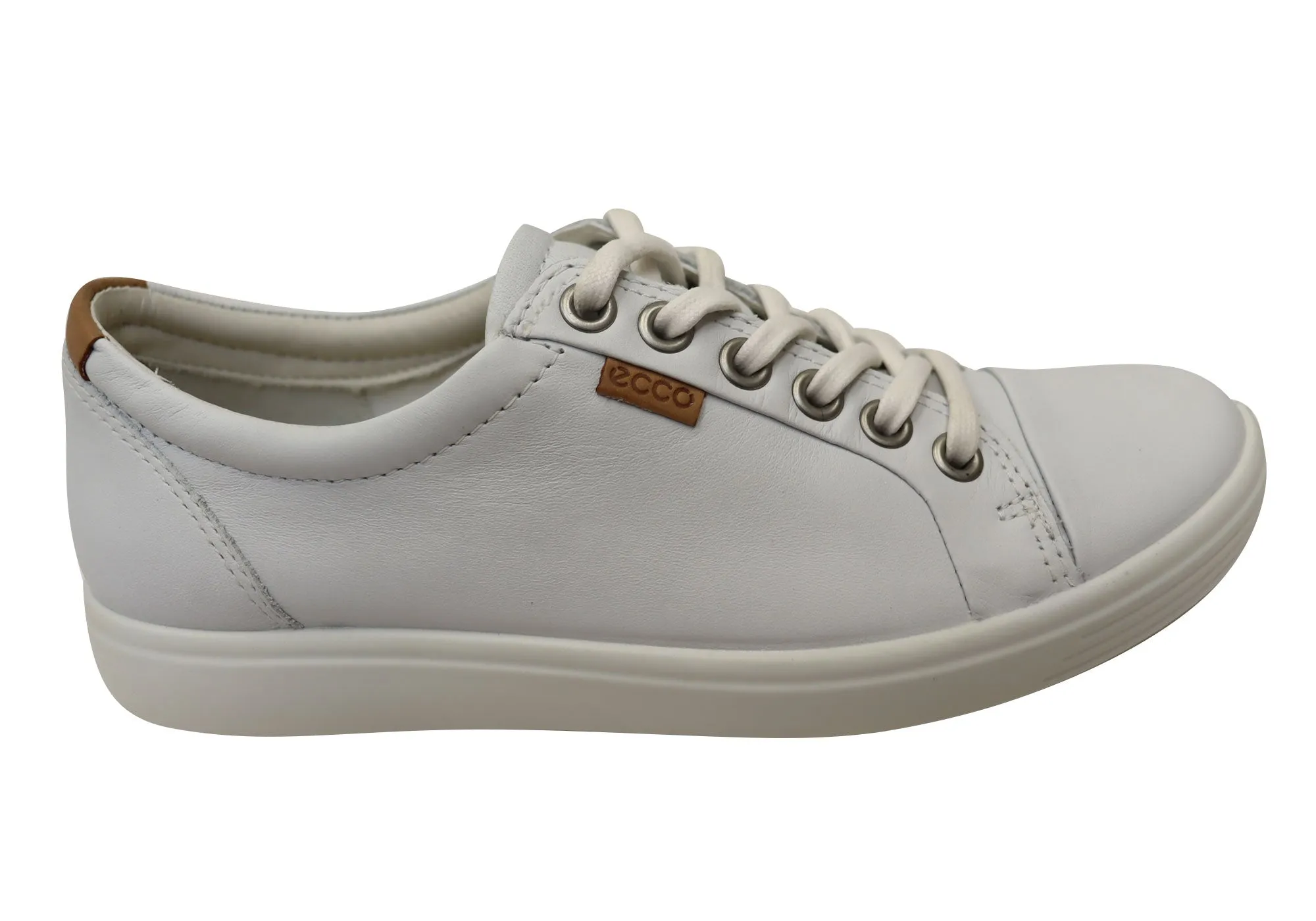 Torsional Stability Feature ECCO Womens Soft 7 Comfortable Leather Casual Lace Up Sneakers Shoes