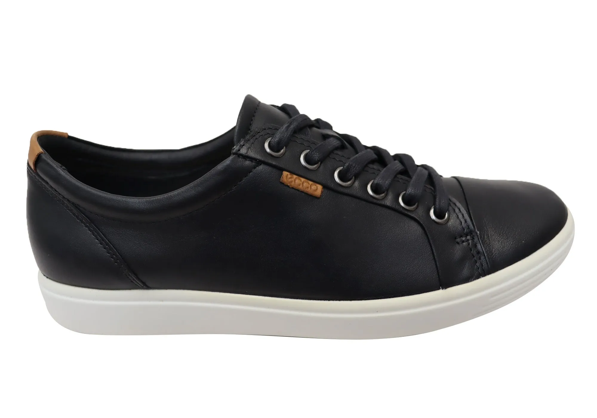 Waterproof Coating ECCO Womens Soft 7 Comfortable Leather Casual Lace Up Sneakers Shoes