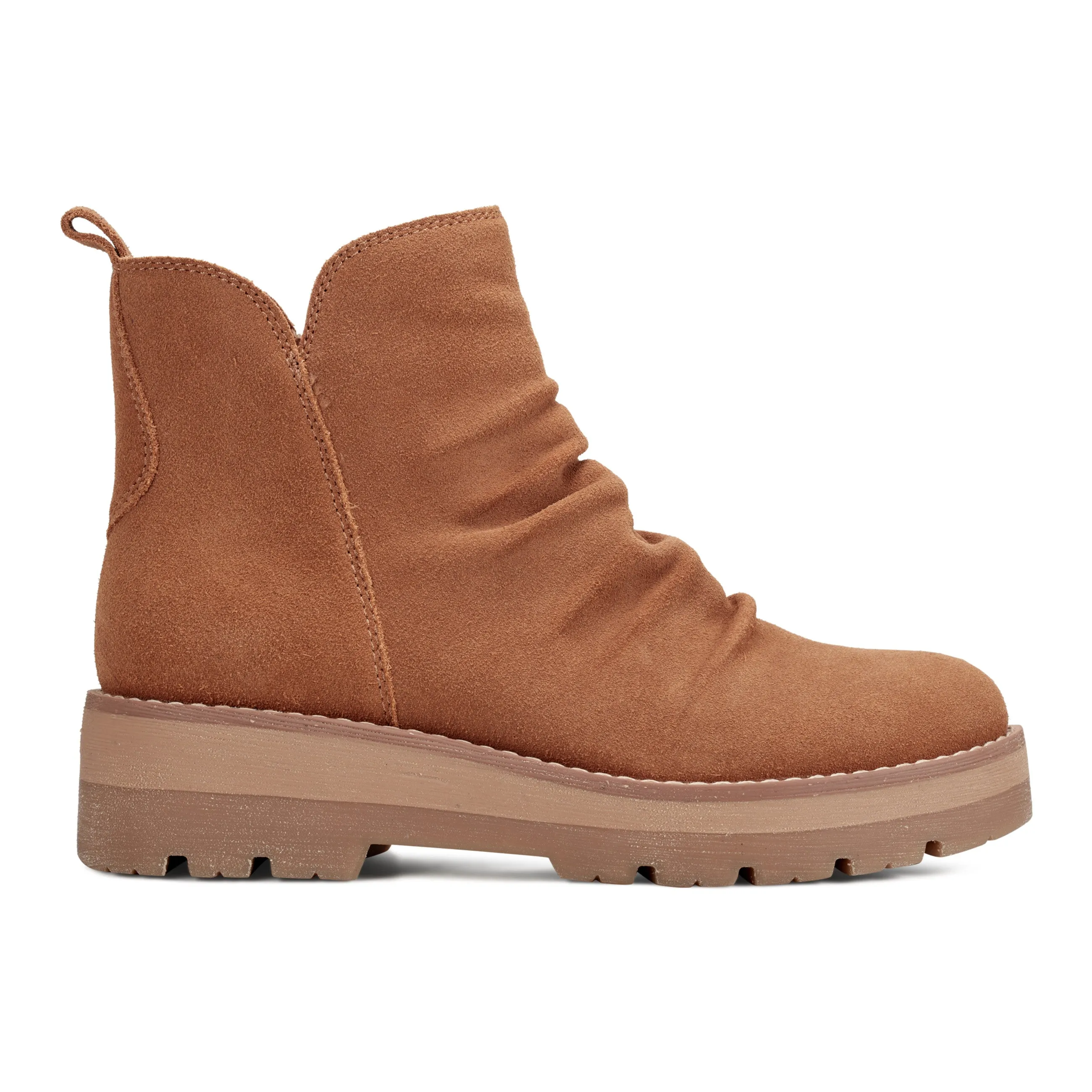 Responsive Cushion Fitness Lovers Petite Fit Yonder Waterproof Ruched Lug Sole Casual Booties
