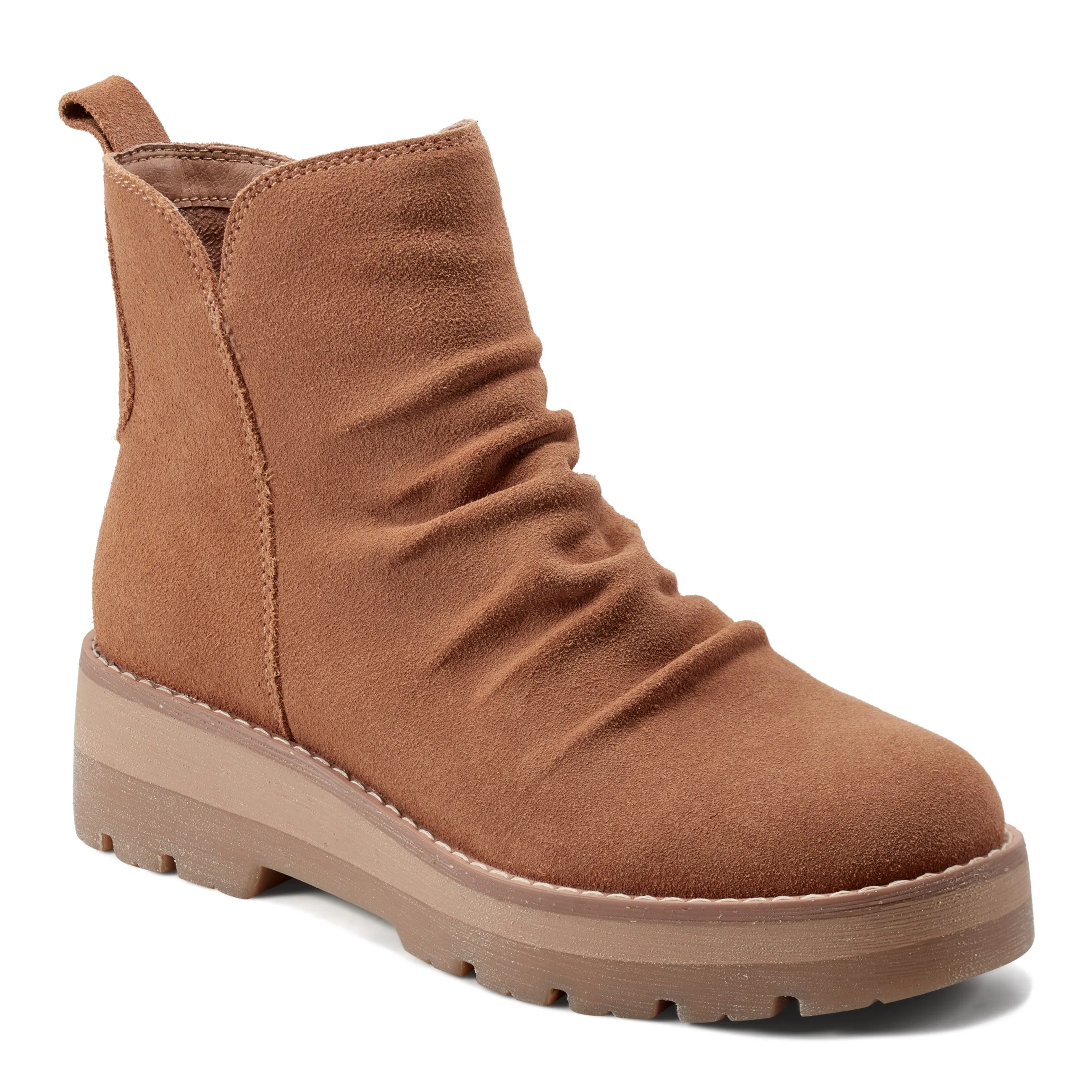 Yonder Waterproof Ruched Lug Sole Casual Booties Travel Must Trail Strong