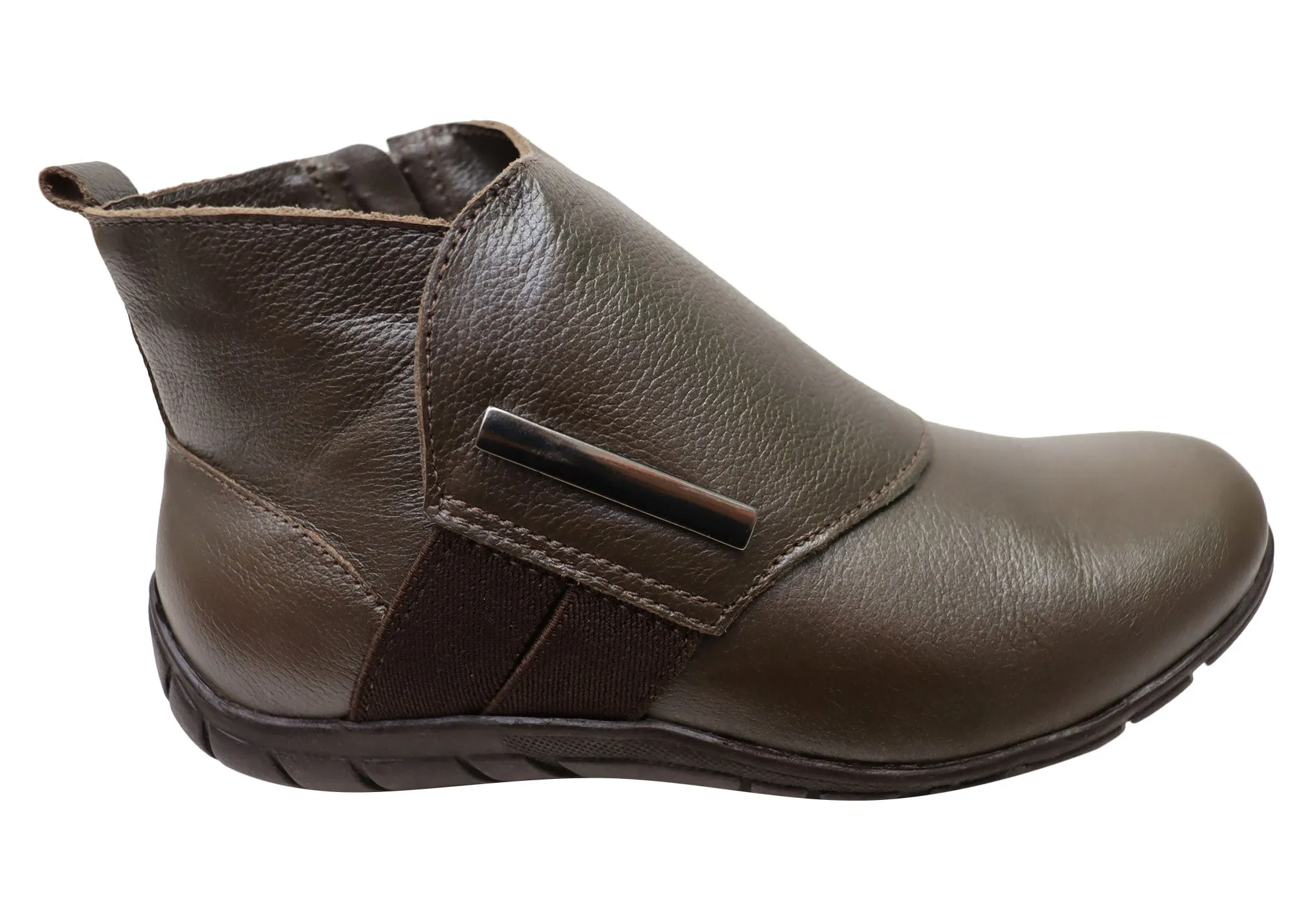 Feather Light Daily Walks Low Maintenance Andacco Meledie Womens Brazilian Comfortable Leather Ankle Boots