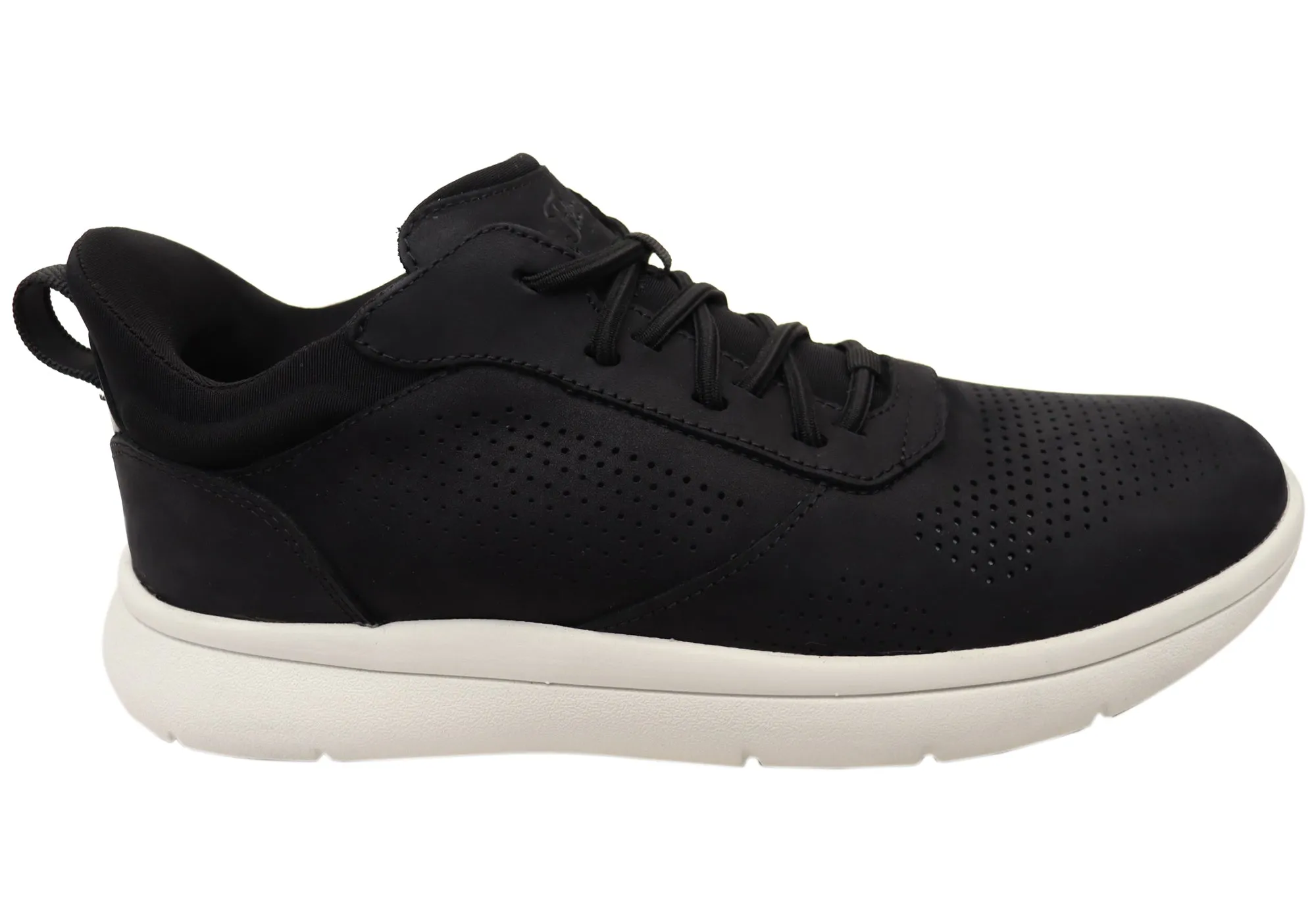 Florsheim Mens Leather EE Extra Wide Fleet Perf Toe Sneakers Anti Odor Fabric