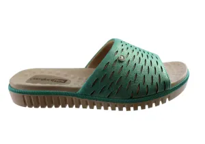 Comfortflex Denise Womens Leather Slides Sandals Made In Brazil Relaxing