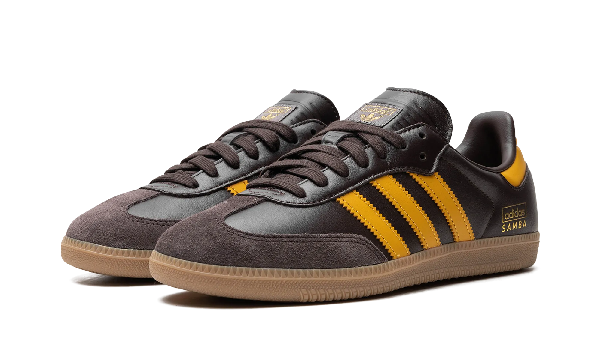 Samba OG "Dark Brown Preloved Yellow" Clean Step