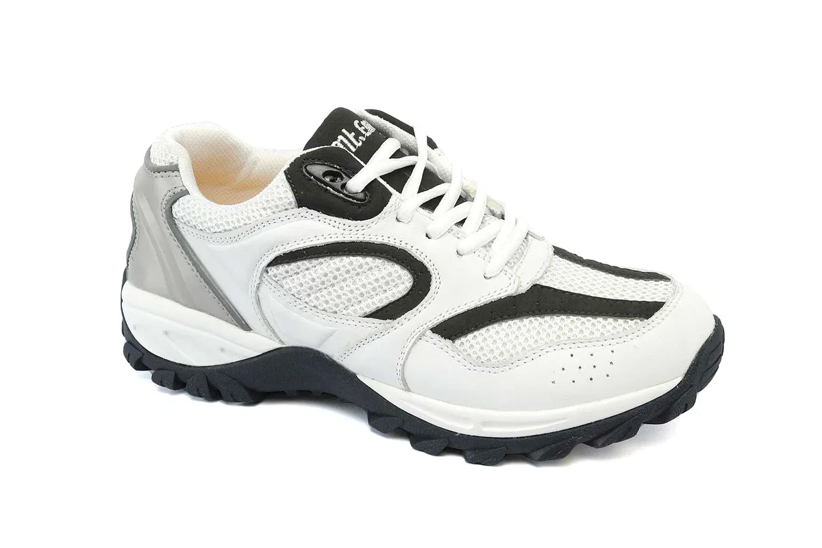 Collapsible Breath Walk Mt. Emey 9702-3L White - Men's Explorer I Black Athletic Shoe with Laces