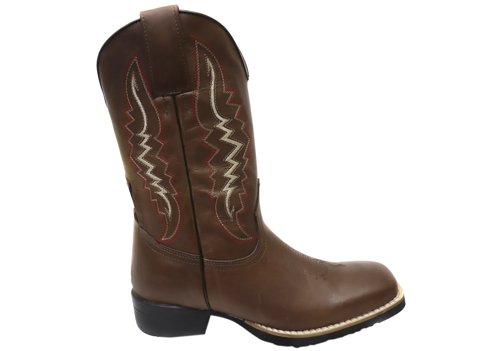 D Milton Meridan Mens Leather Comfortable Western Cowboy Boots Cushioned Step Trail Exploration