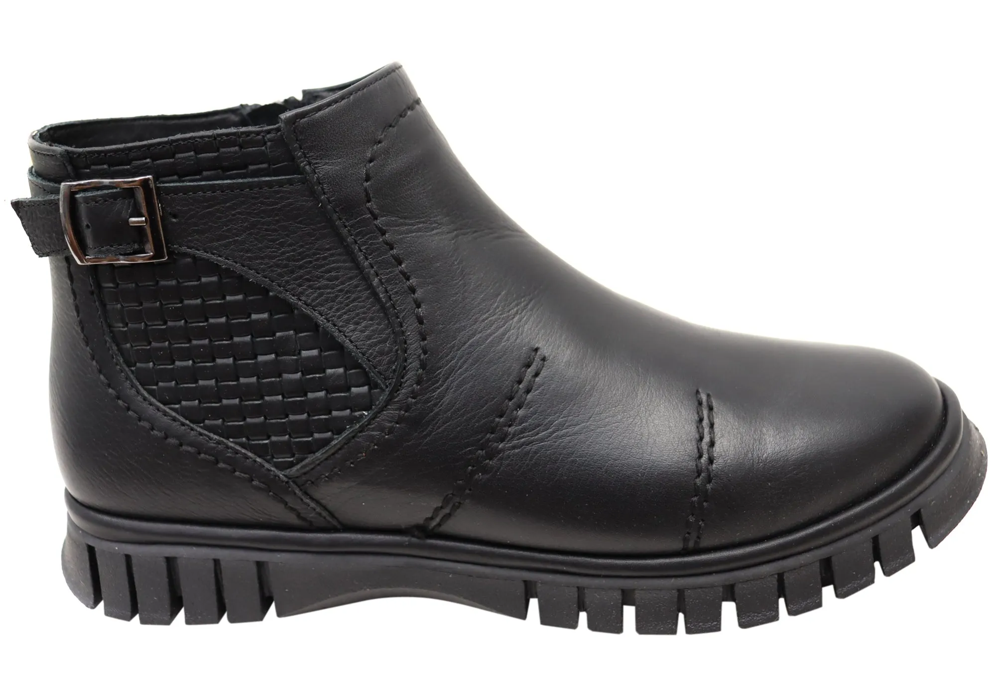 Orizonte Vicinity Womens European Comfortable Leather Ankle Boots Milan Shine