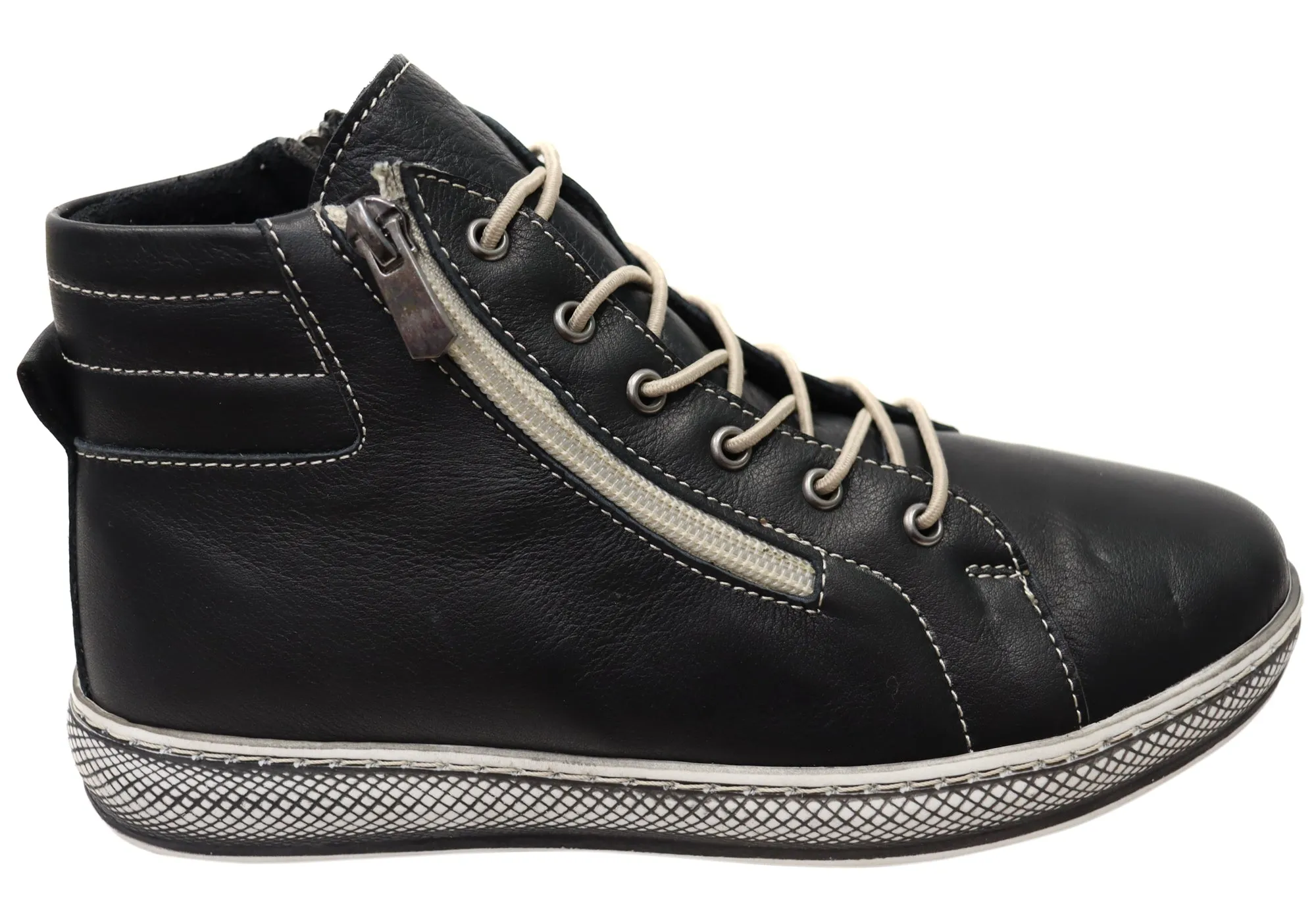 Orizonte Akari Womens European Comfortable Leather Ankle Boots Quick Drying Urban Commute