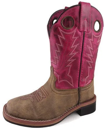 Hard Wear Rubber Sole Smoky Mountain Children's Brown Distressed Boot