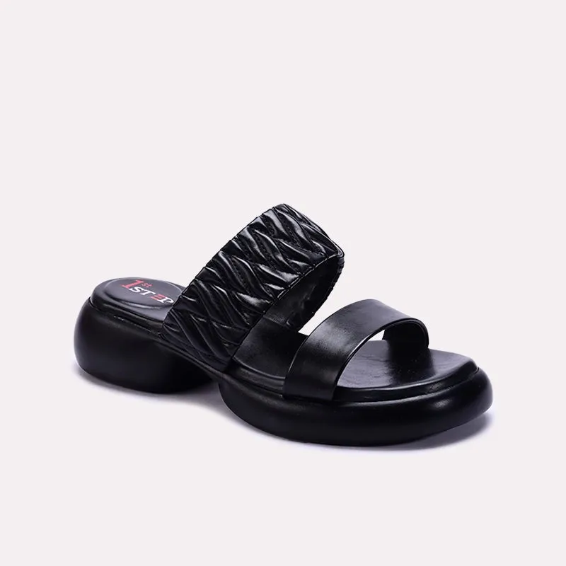Black Chunky Casual Slippers 0412899 Cold Guard