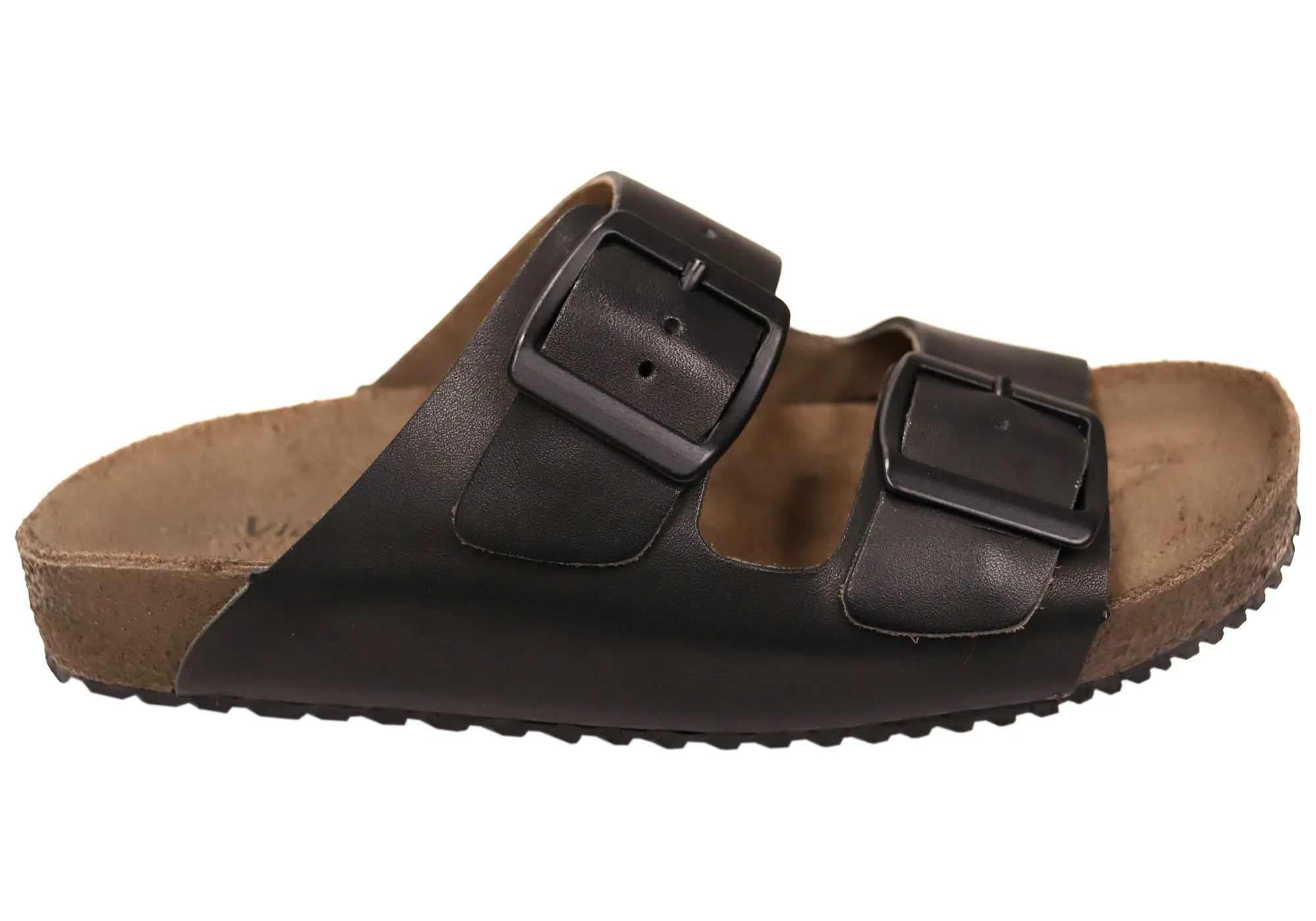 Via Paula Hilda Womens Leather Comfort Slides Sandals Made in Brazil Light Walk Modern Glow