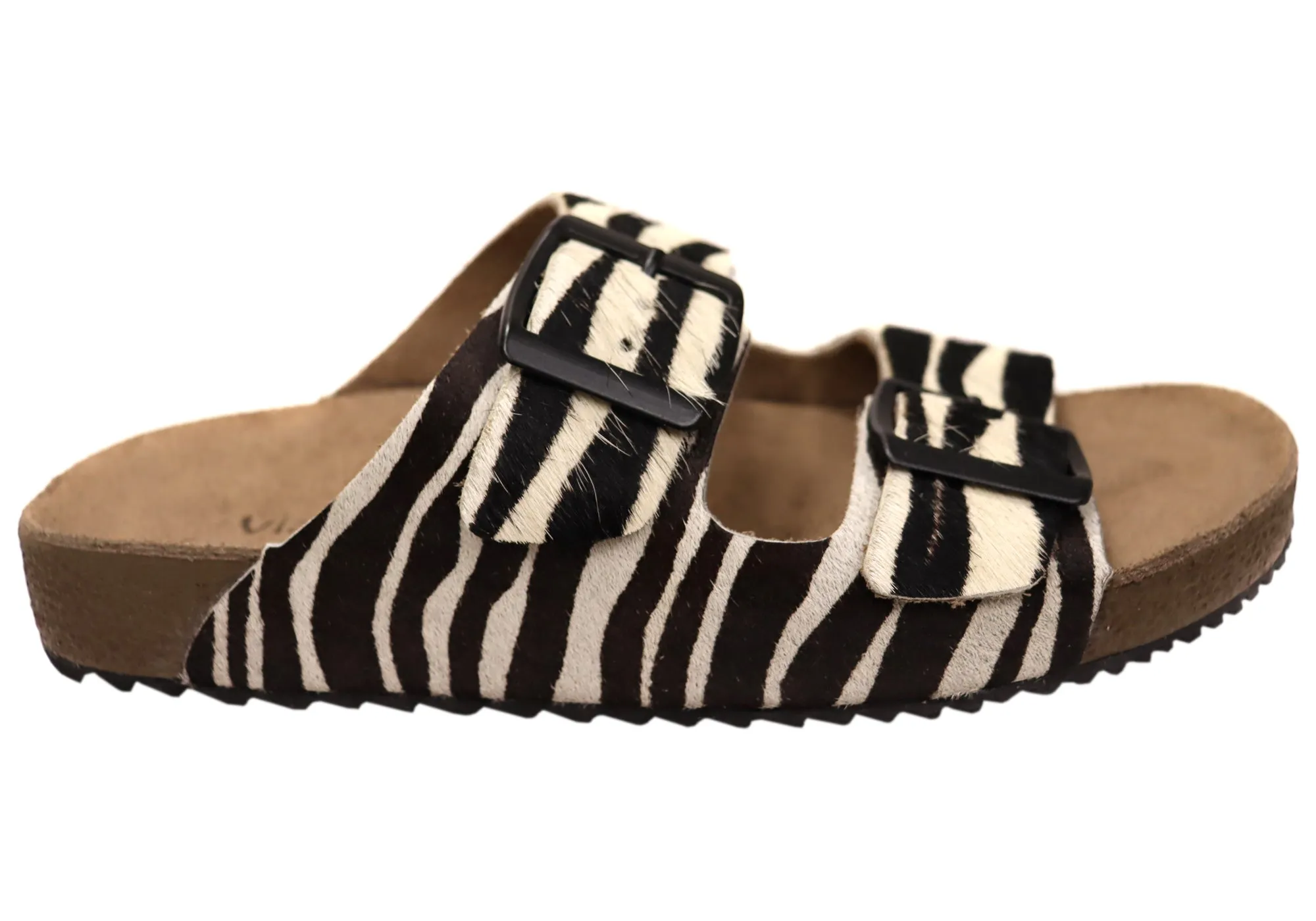 Soft Sole Outdoor Fashion Via Paula Hilda Womens Leather Comfort Slides Sandals Made in Brazil