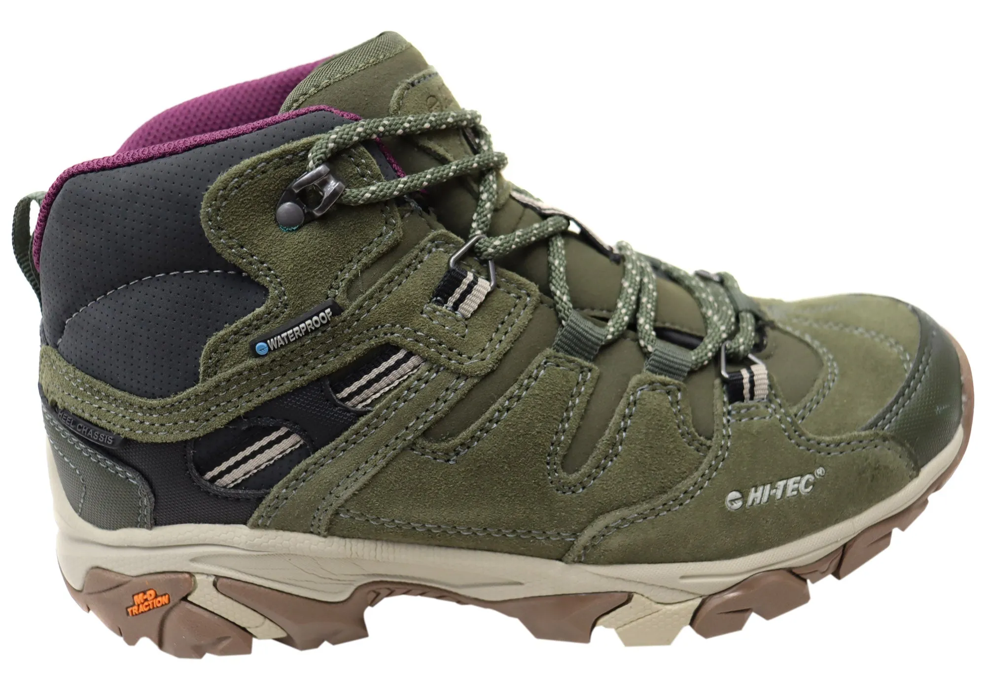 Hi Tec Womens Comfortable Ravus Adventure Mid Waterproof Hiking Boots Low Profile Trail Exploration