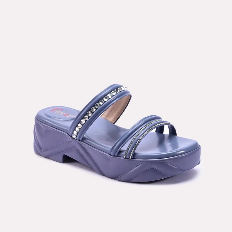 Gray Casual Platform Slippers 0413152 Ultra Light Hiking Trails Stretch Fabric Travel Light
