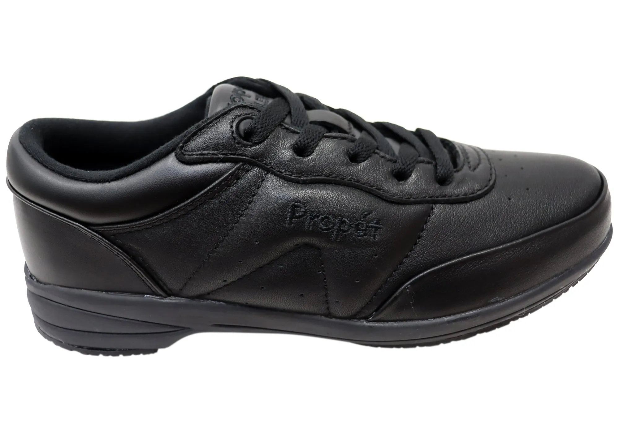 Propet Womens Washable Walker Leather Comfortable Wide Fit Shoes Gold Tone Comfort Curve