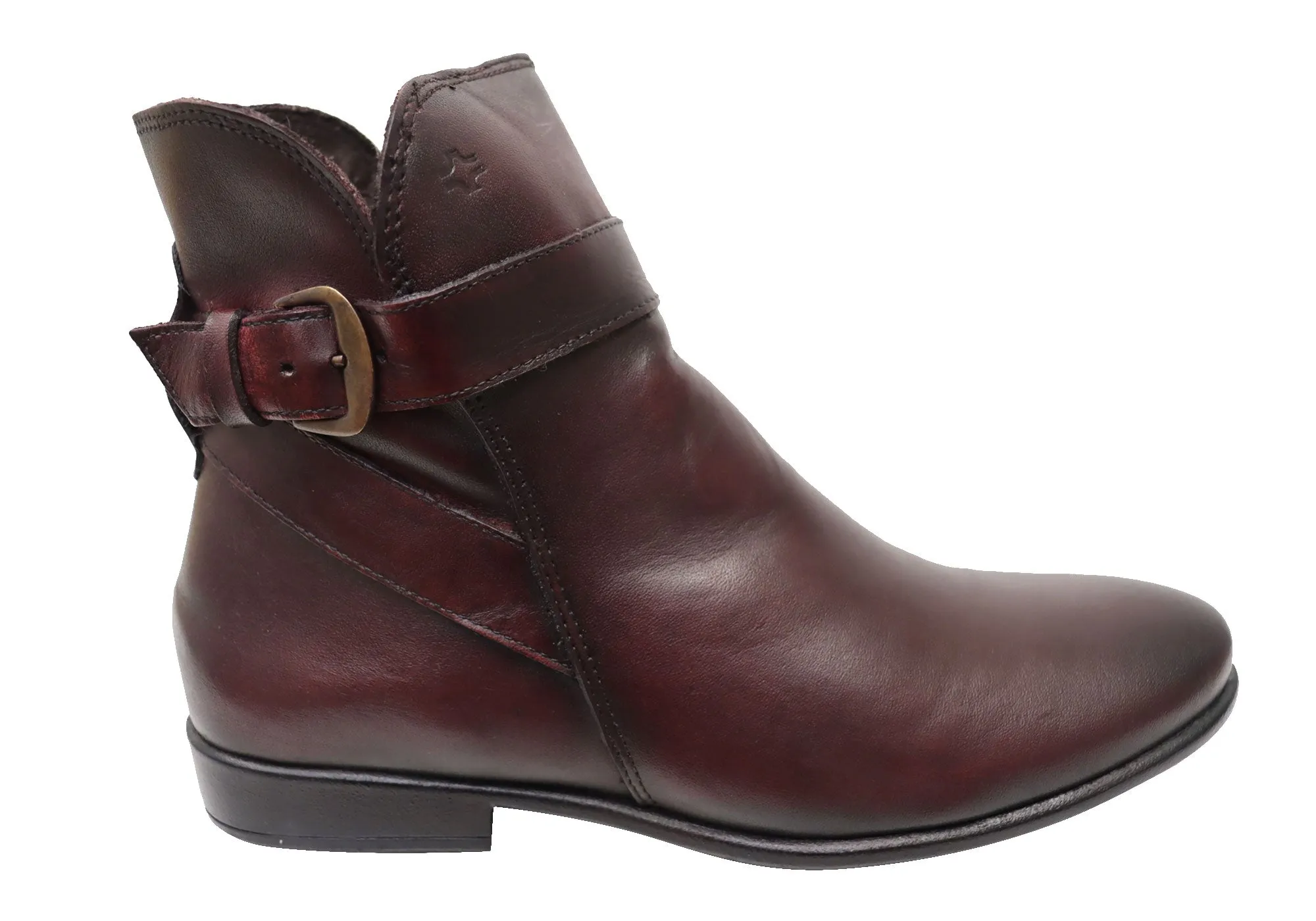 Perlatto Penny Womens Comfortable Leather Ankle Boots Made In Brazil Seamless Comfort Remote Hiking