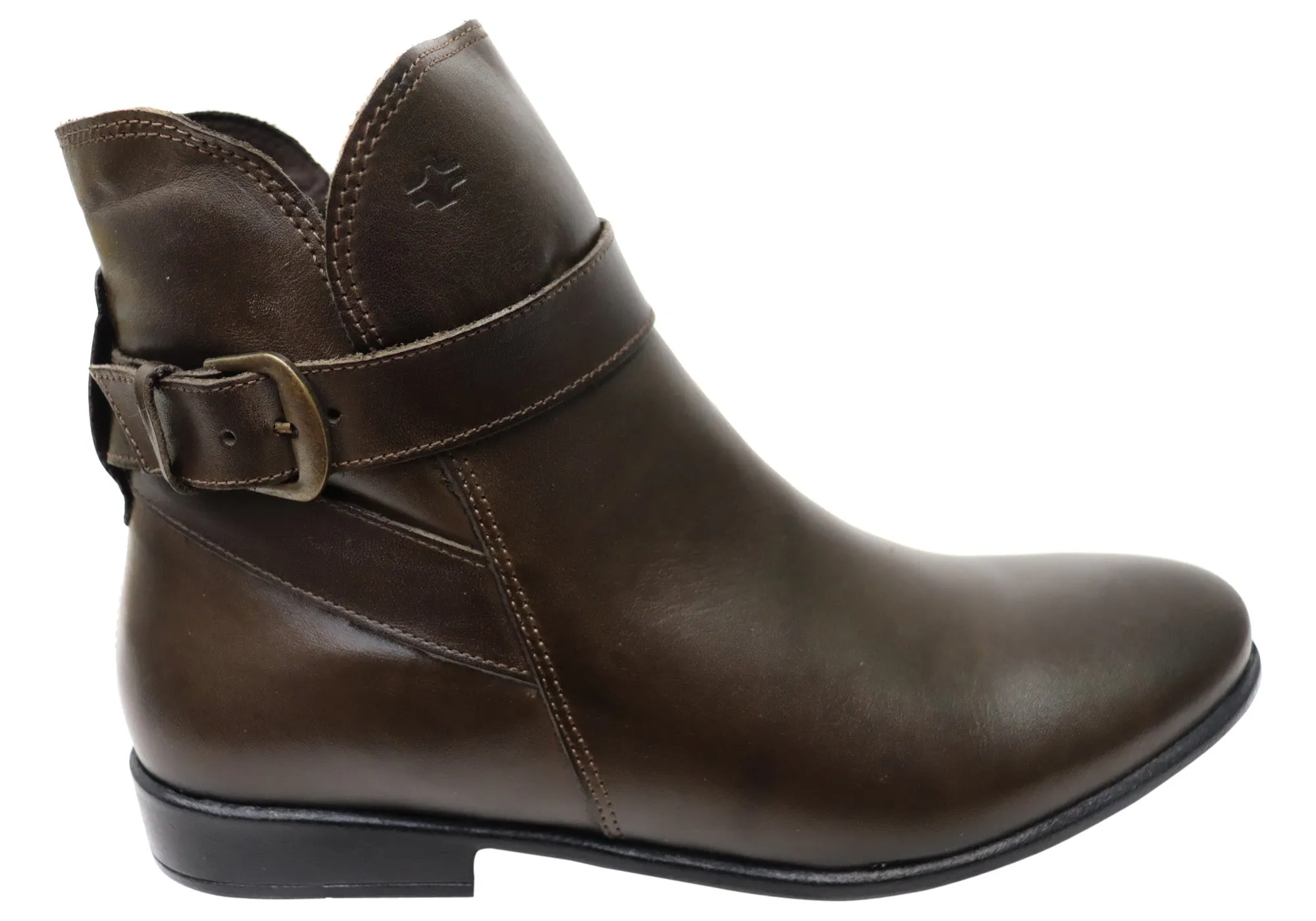 Perlatto Penny Womens Comfortable Leather Ankle Boots Made In Brazil Casual Day
