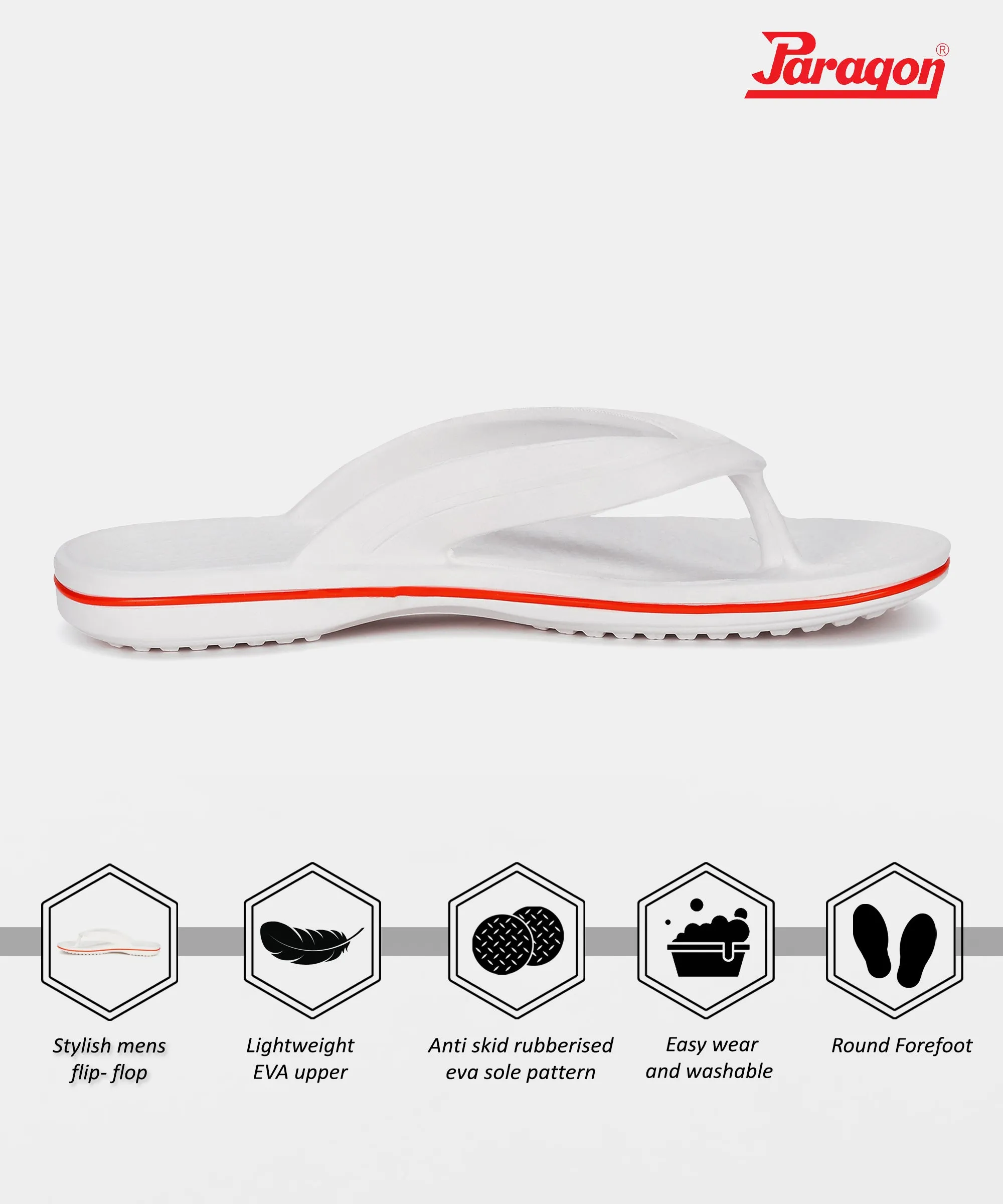 Paragon EVK1129G Men Stylish Lightweight Flipflops | Casual & Comfortable Daily-wear Slippers for Indoor & Outdoor | For Everyday Use Flexible Design