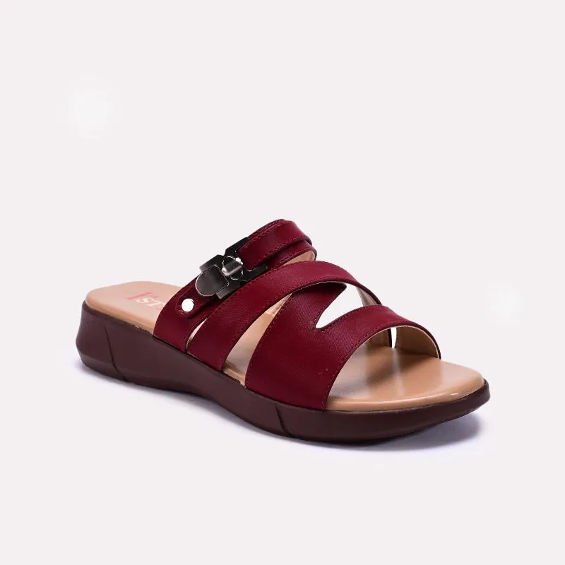 Easy Wear Comfort Bend Maroon Comfy Casual Slippers 0413144