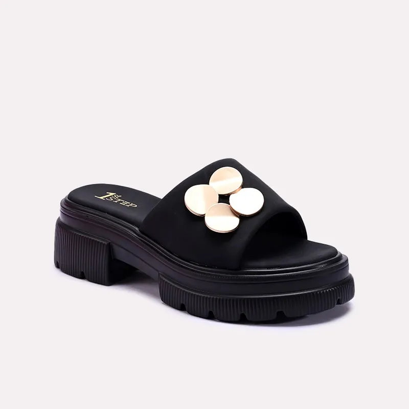 Peace Mood Memory Foam Airport Travel Black Chunky Casual Slippers 0413198