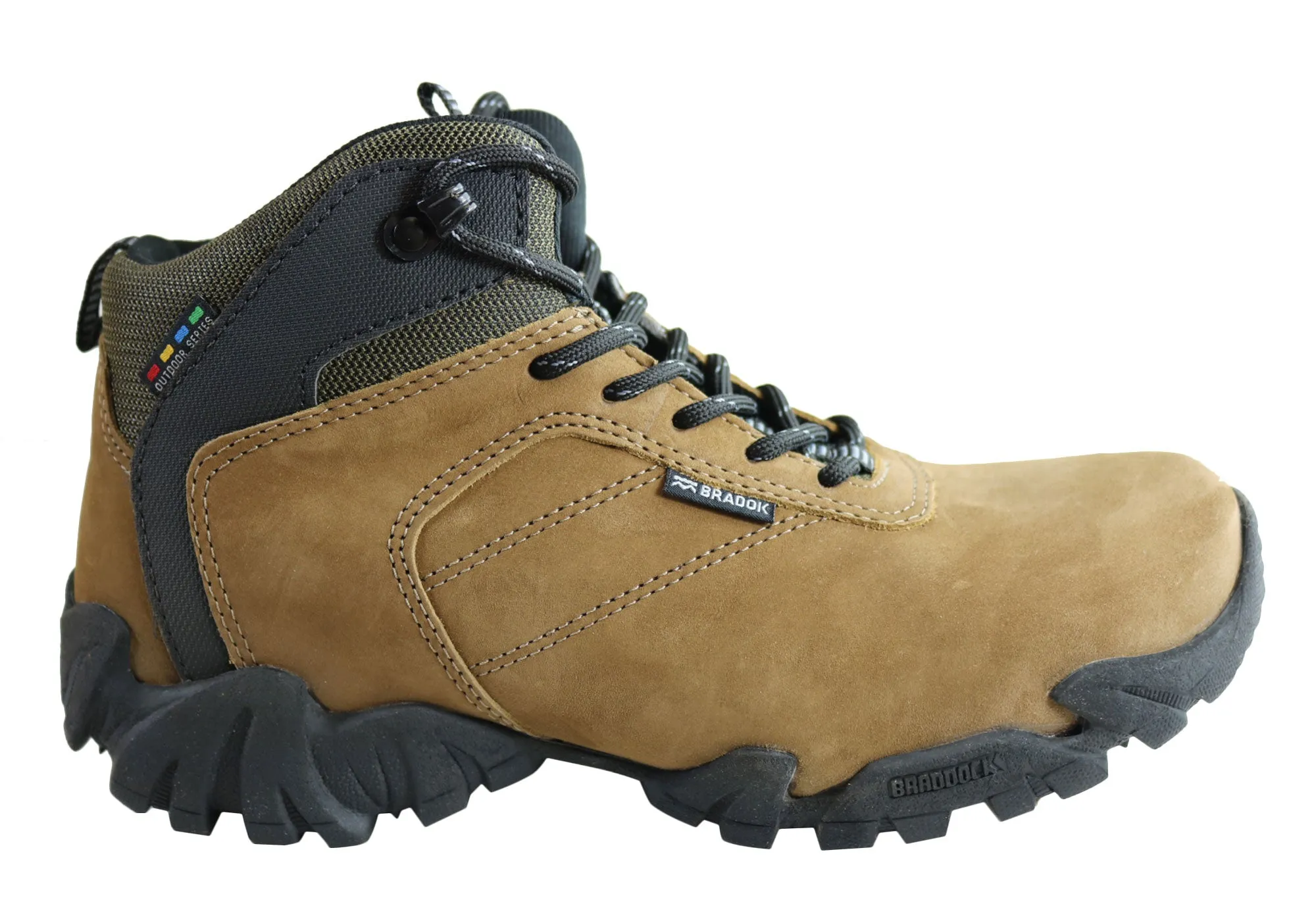 Bradok Kilauea Mens Comfortable Leather Hiking Boots Made In Brazil ergonomic Low Profile Rough Terrain