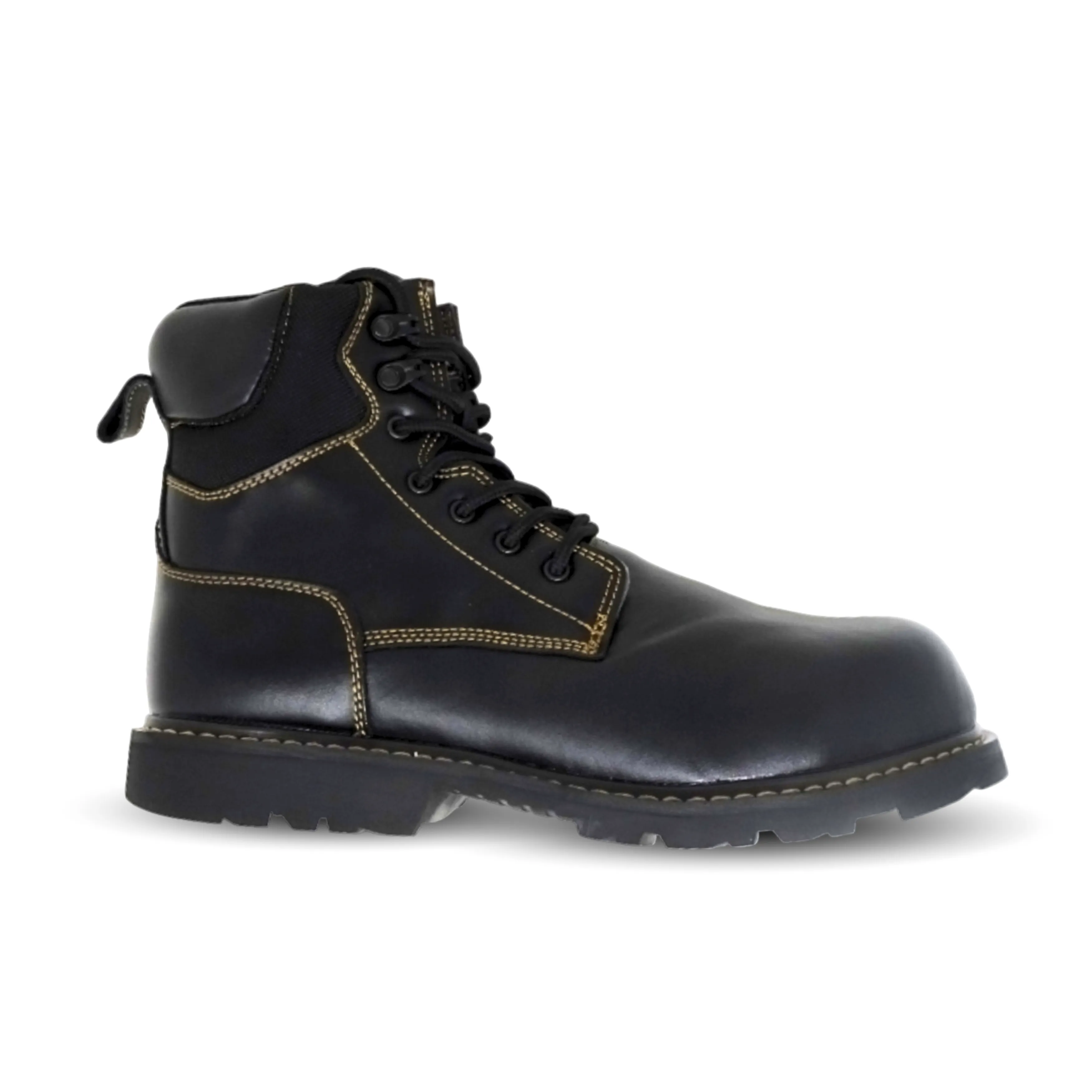 Fitec 6508 Black - Men Oil / Slip Resistant Work Boots Composite Toe Water-resistant Teen Pick
