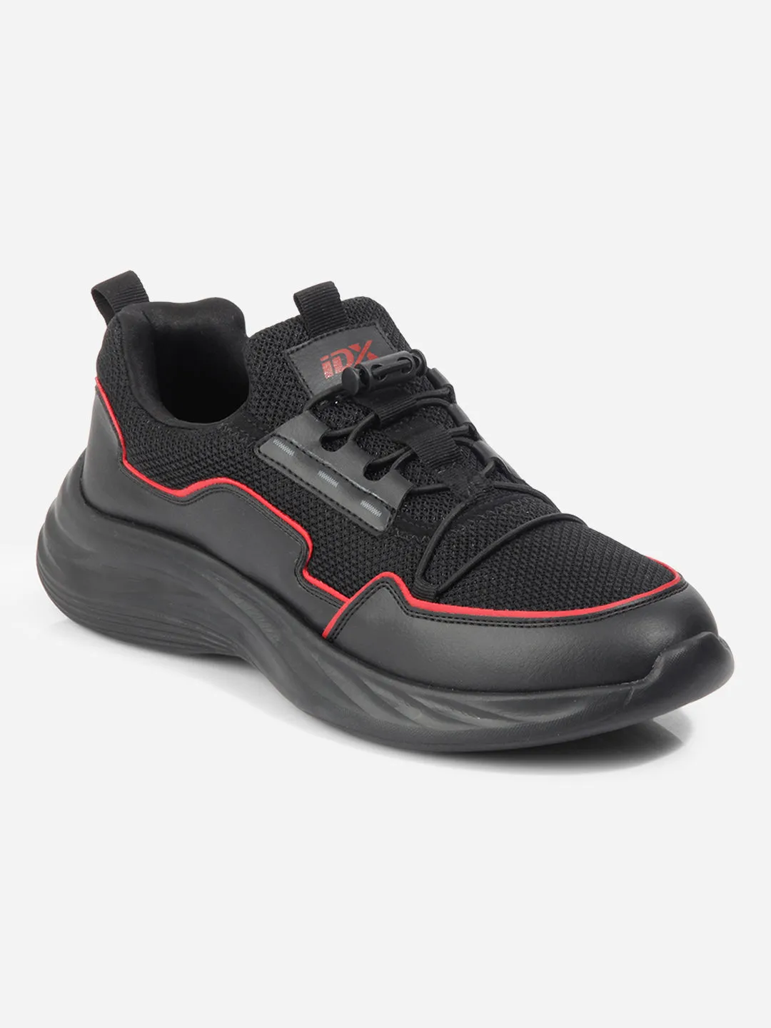 Friction Free Laces Men's Black Textured Mesh Sneakers IX7131