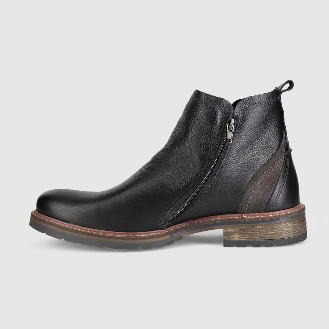 Hunter Zip Up Boots Nero Eco Material Outdoor Explorer Wind Shield