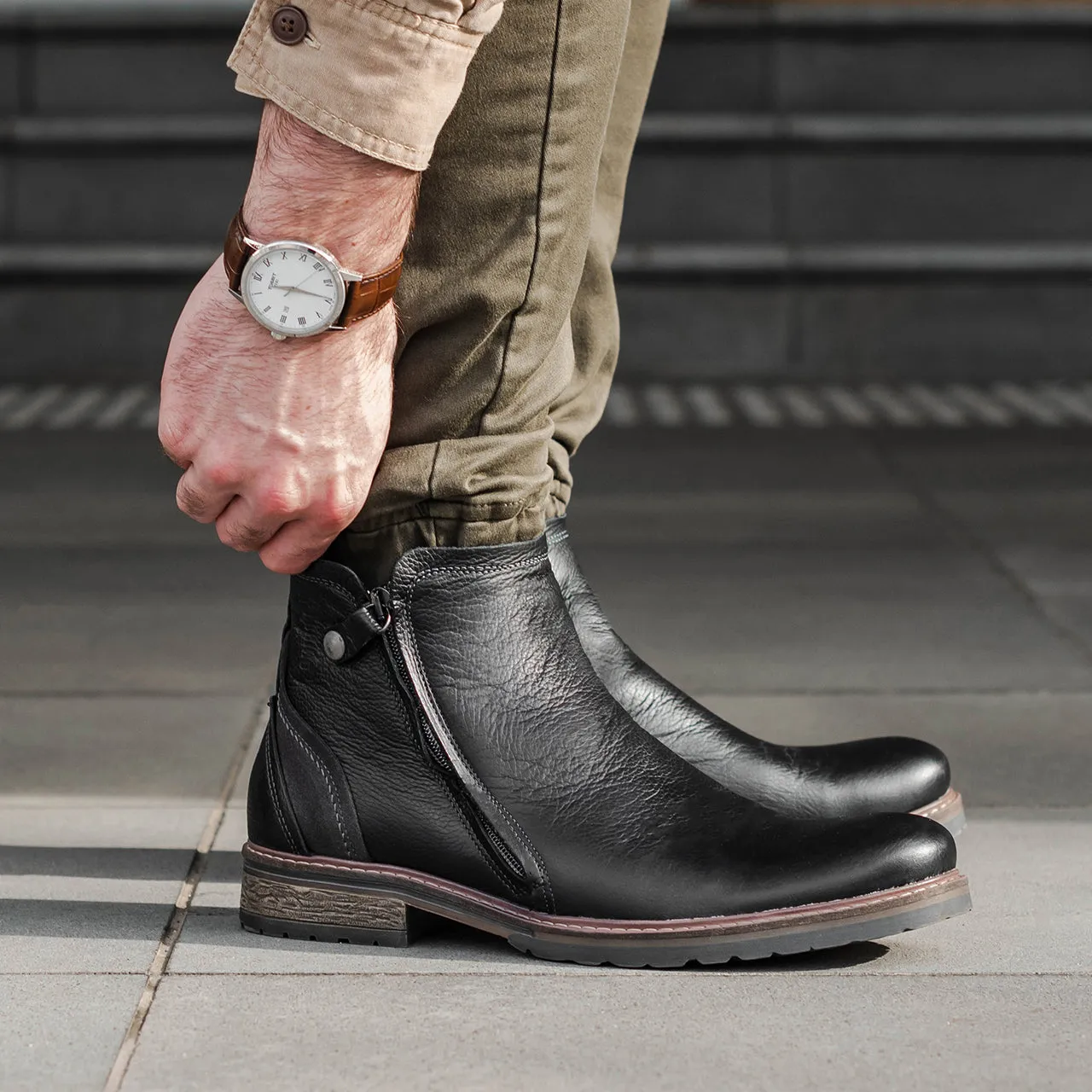 Hunter Zip Up Boots Nero Urban Edge